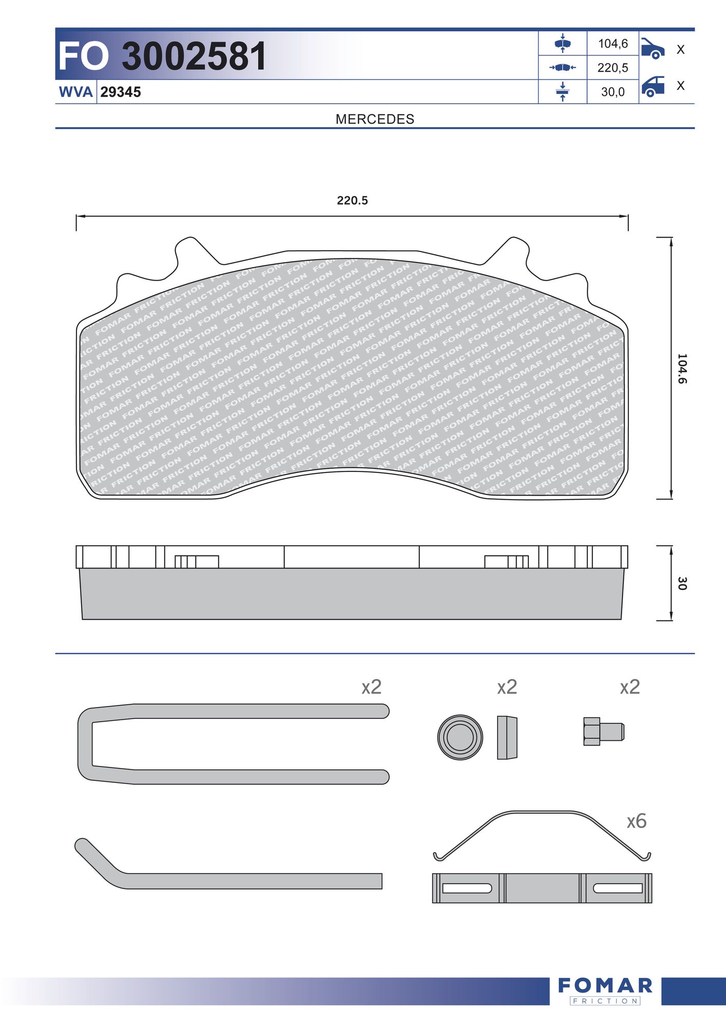 Set placute frana,frana disc FO 3002581 FOMAR Friction
